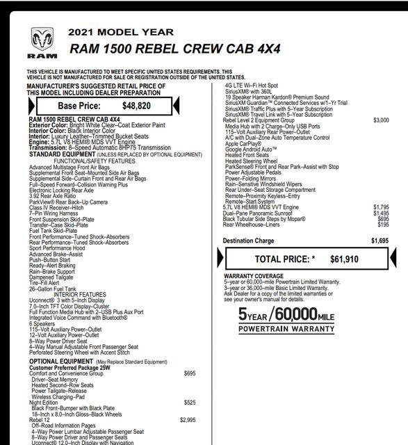 Used 2021 RAM 1500 Rebel w/ Rebel Level 2 Equipment Group image 8