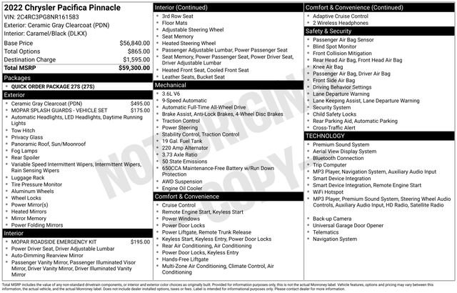 Used 2022 Chrysler Pacifica Pinnacle AWD/4WD image 47