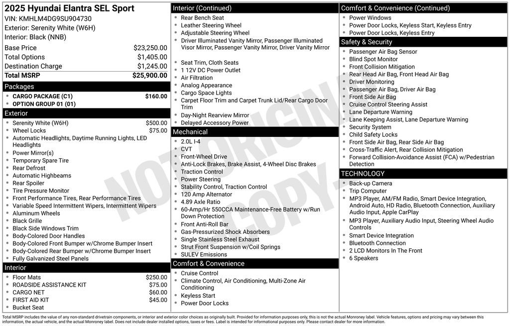 Used 2025 Hyundai Elantra Sport w/ Cargo Package FWD image 28