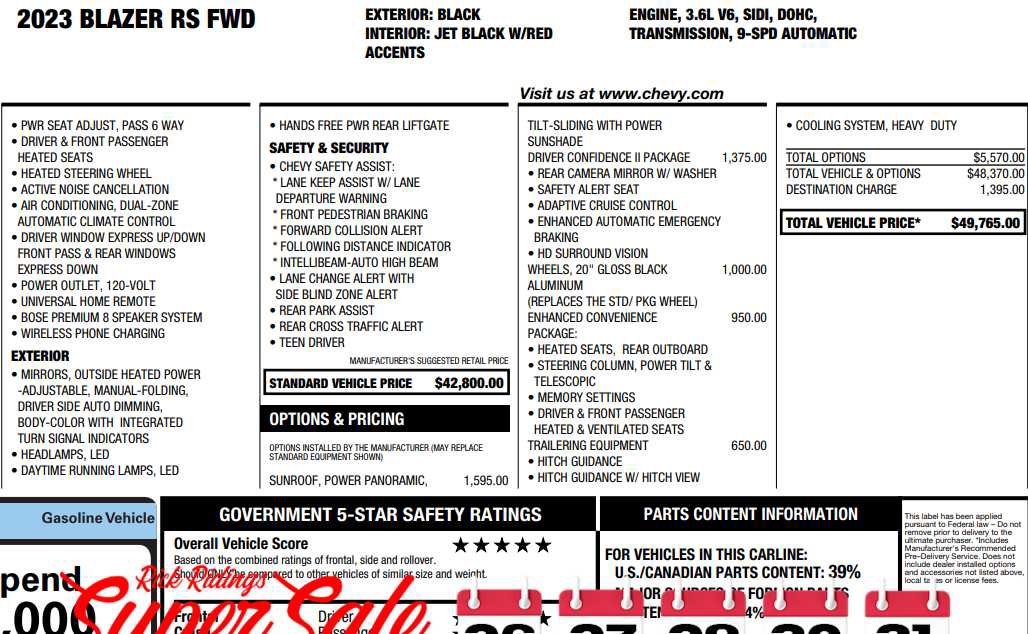 Used 2023 Chevrolet Blazer RS w/ Driver Confidence II Package image 2