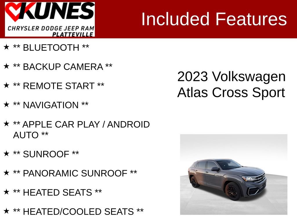Used 2023 Volkswagen Atlas Cross Sport SEL Premium R-Line AWD/4WD image 2