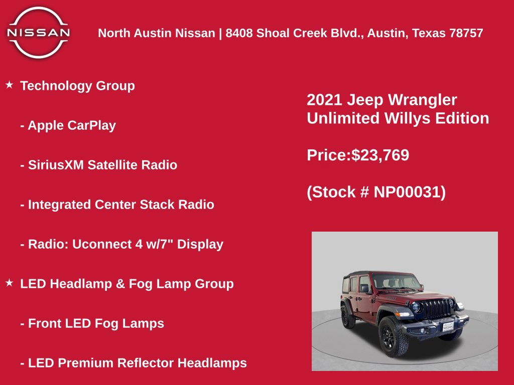 Used 2021 Jeep Wrangler Unlimited Sport AWD/4WD image 22