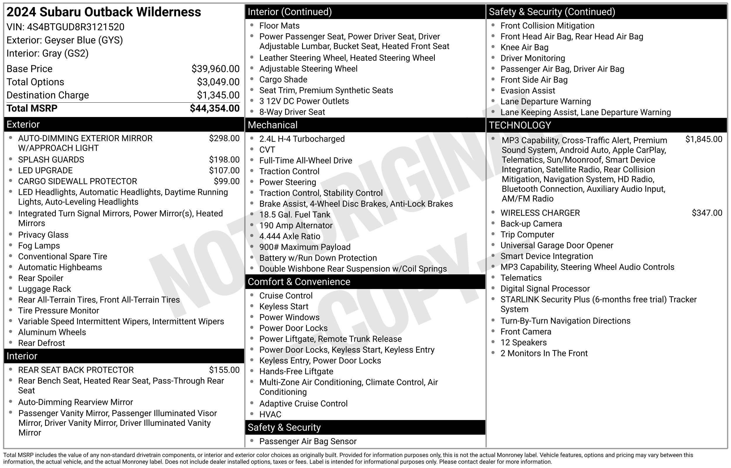 Used 2024 Subaru Outback Wilderness AWD/4WD image 2