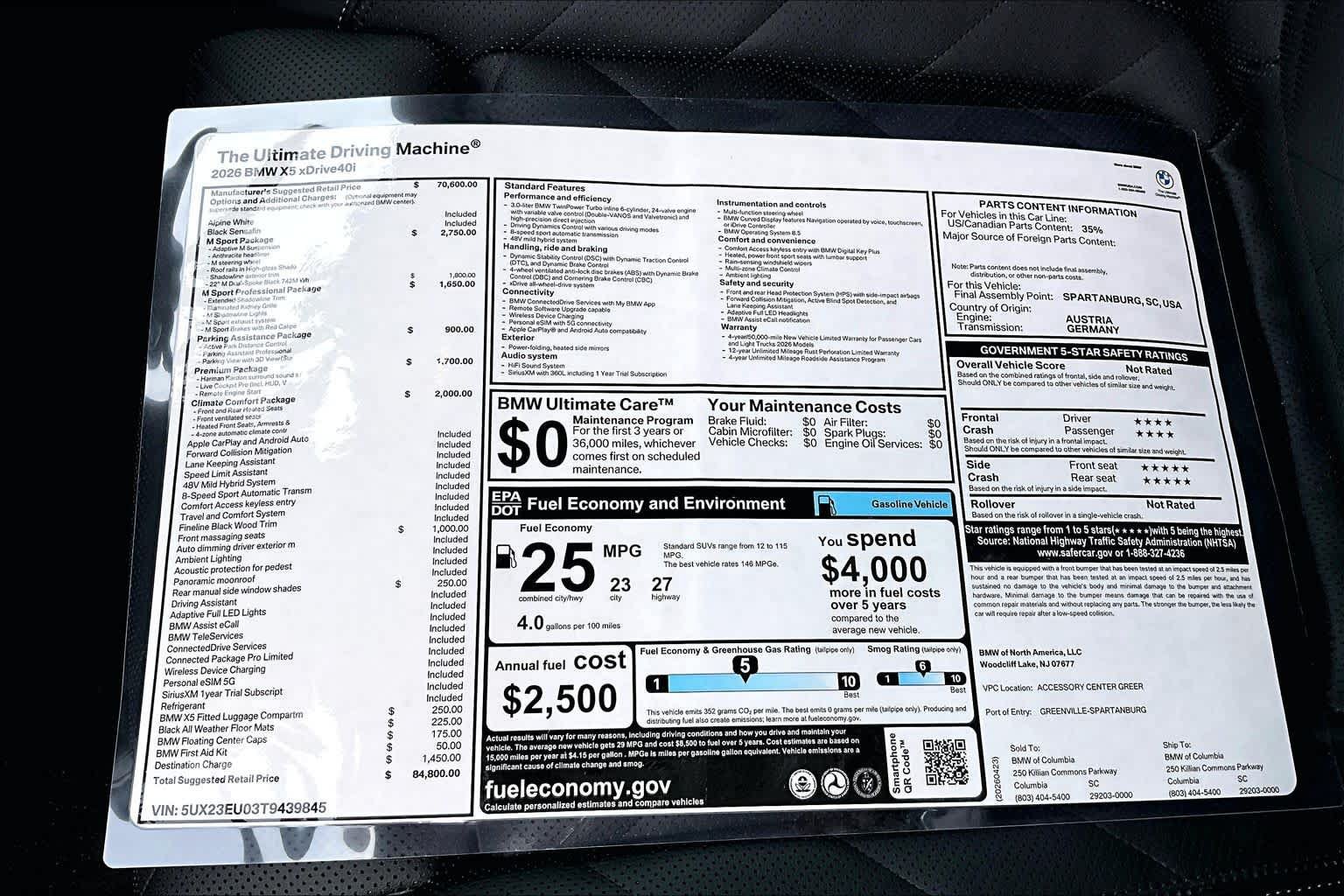 New 2026 BMW X5 xDrive40i w/ M Sport Package AWD/4WD image 19