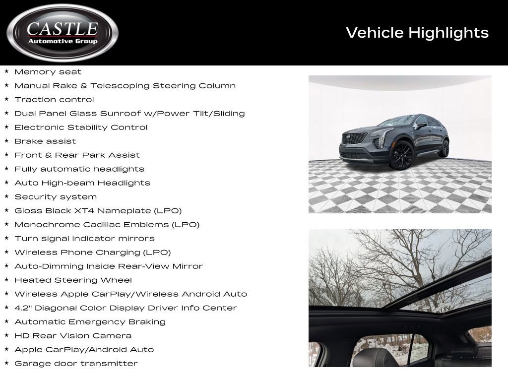 Certified 2023 Cadillac XT4 Premium Luxury w/ LPO, Onyx Lite Package image 12