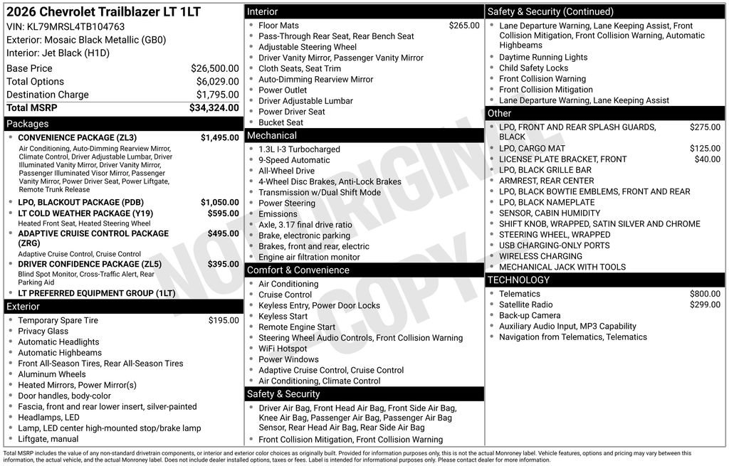 New 2026 Chevrolet TrailBlazer LT w/ Convenience Package AWD/4WD image 43