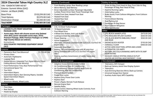 Used 2024 Chevrolet Tahoe High Country AWD/4WD image 1