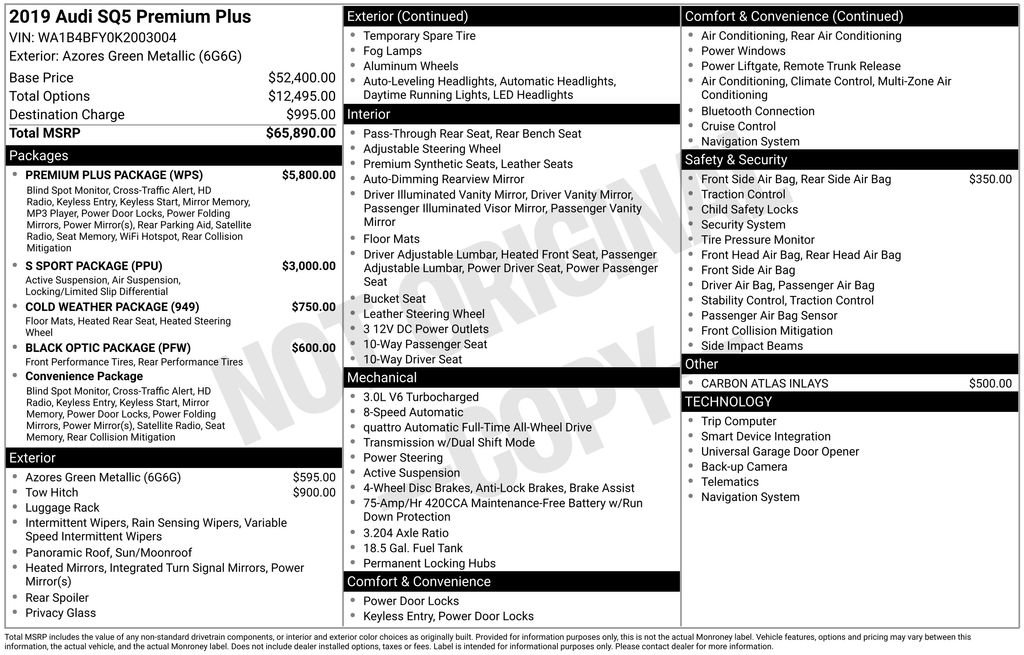 Used 2019 Audi SQ5 Premium Plus w/ Premium Plus Package image 47