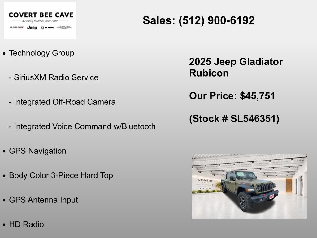 New 2025 Jeep Gladiator Rubicon w/ Convenience Group AWD/4WD image 24