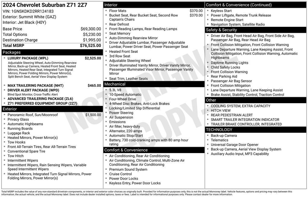 Certified 2024 Chevrolet Suburban Z71 w/ Luxury Package AWD/4WD image 11