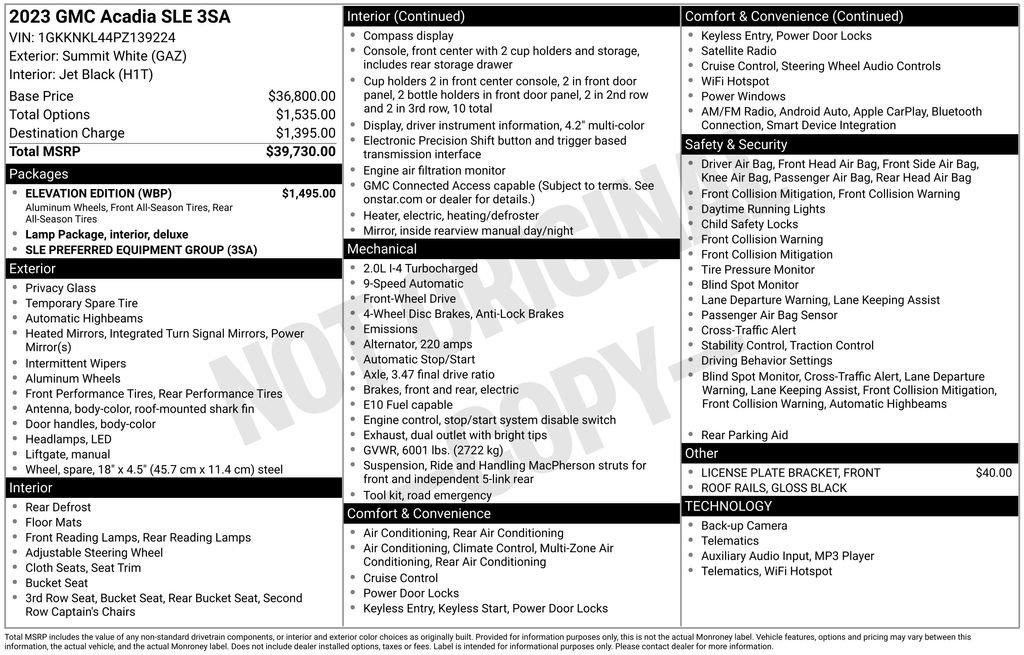 Used 2023 GMC Acadia SLE w/ Elevation Edition image 11