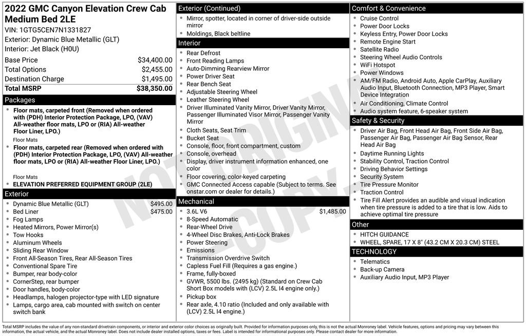 Used 2022 GMC Canyon Elevation image 2