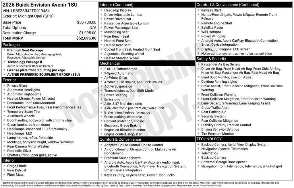 New 2026 Buick Envision Avenir image 44