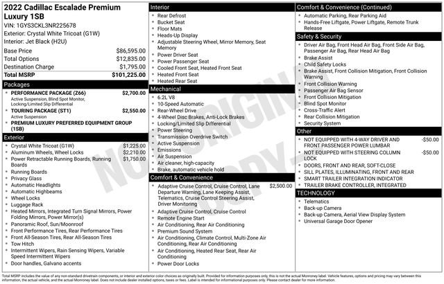 Used 2022 Cadillac Escalade Premium Luxury w/ Performance Package image 20