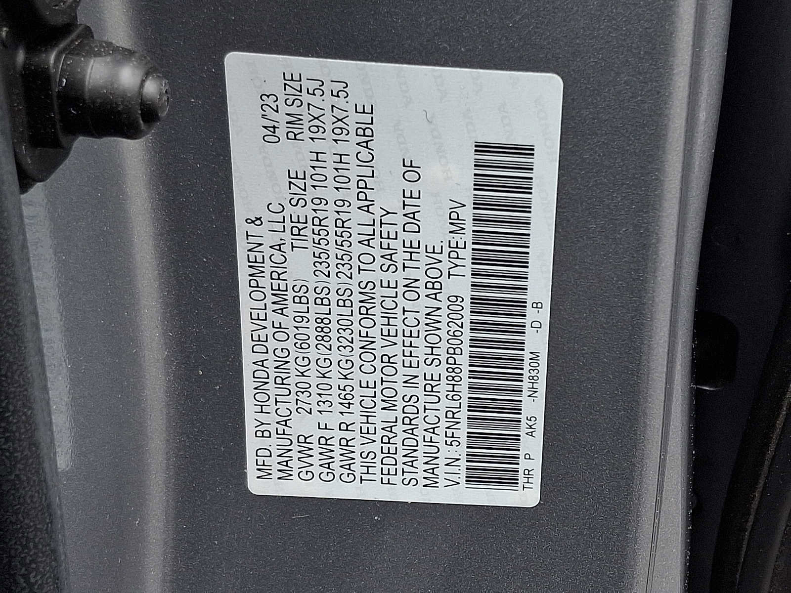 Certified 2023 Honda Odyssey Touring image 27