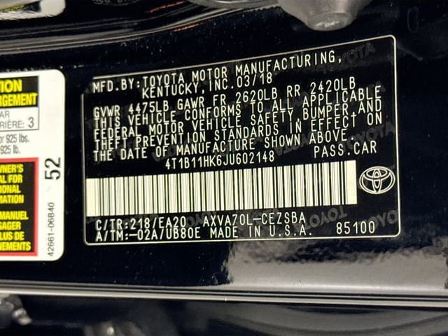 Certified 2018 Toyota Camry SE w/ Audio Package FWD image 33