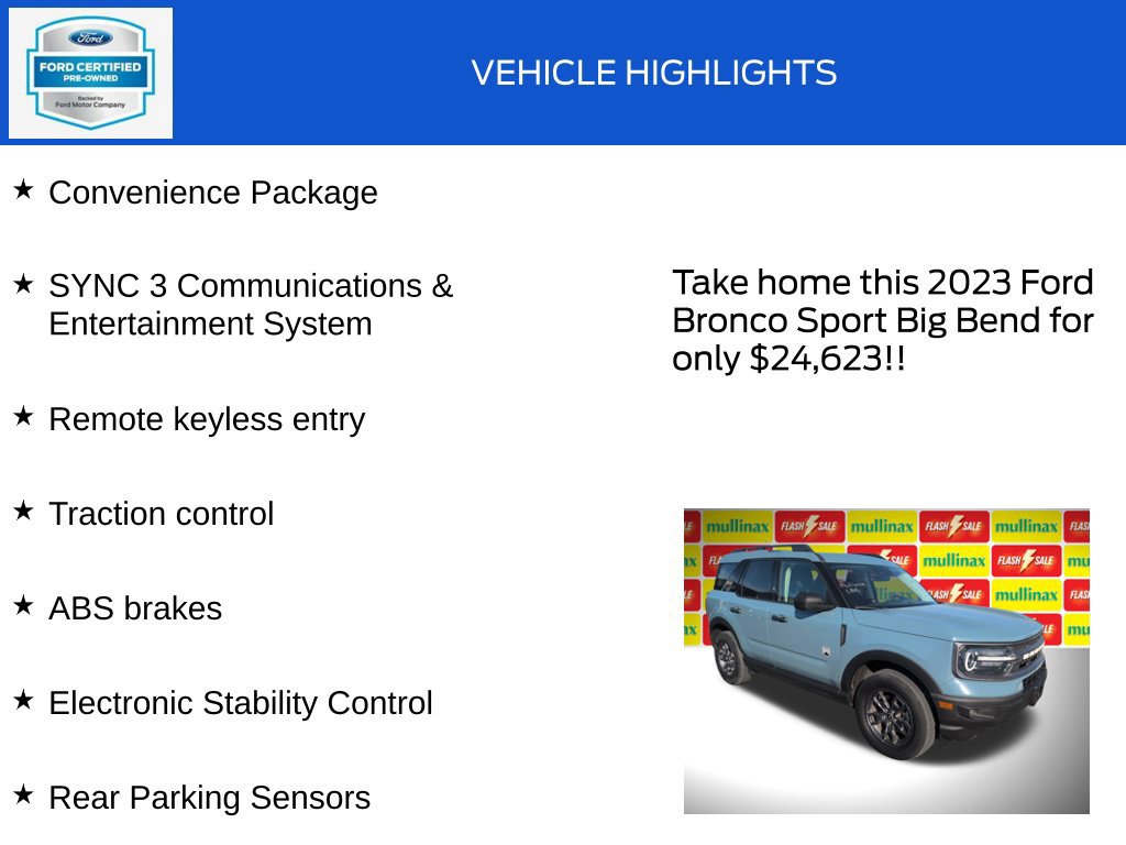 Used 2023 Ford Bronco Sport Big Bend w/ Convenience Package AWD/4WD image 18