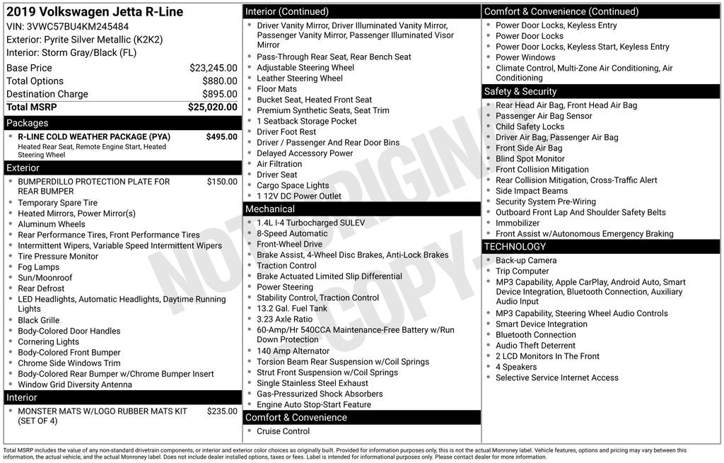 Used 2019 Volkswagen Jetta R-Line w/ R-Line Cold Weather Package FWD image 27