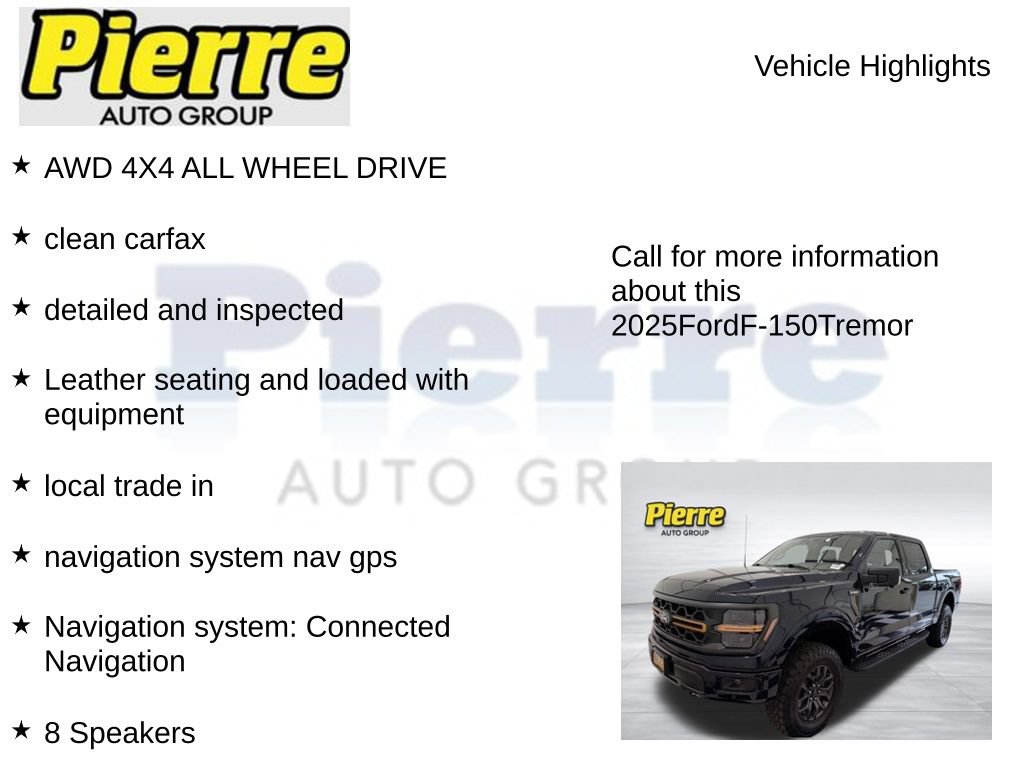 Certified 2025 Ford F150 Tremor w/ Bed Utility Package AWD/4WD image 7