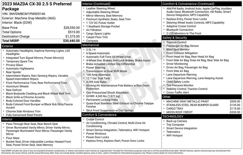 Certified 2023 MAZDA CX-30 AWD 2.5 S w/ Preferred Package image 6