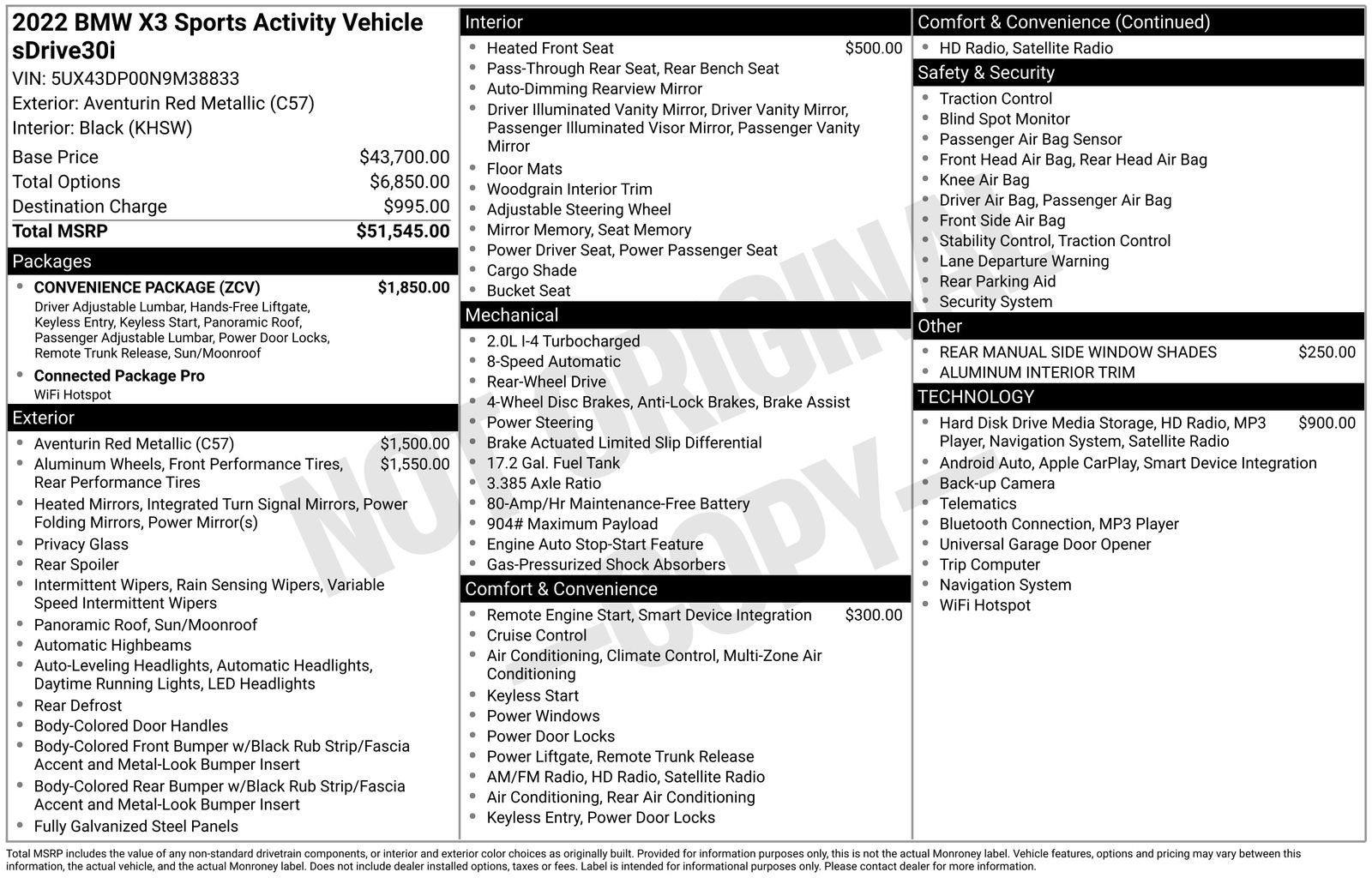 Used 2022 BMW X3 sDrive30i w/ Convenience Package image 5
