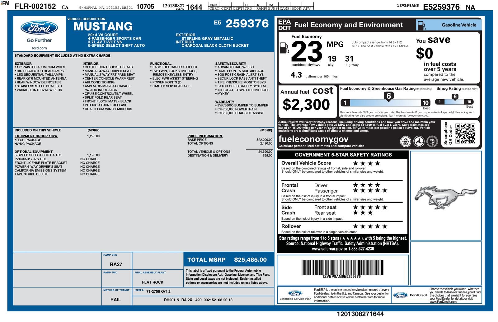 Used 2014 Ford Mustang Coupe w/ Equipment Group 102A RWD image 10