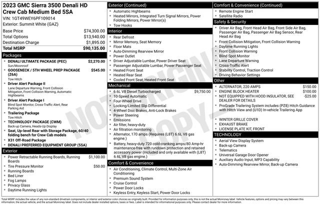 Used 2023 GMC Sierra 3500 Denali w/ Denali Ultimate Package AWD/4WD image 36