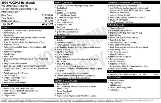 Used 2020 MAZDA MAZDA3 AWD Hatchback image 1