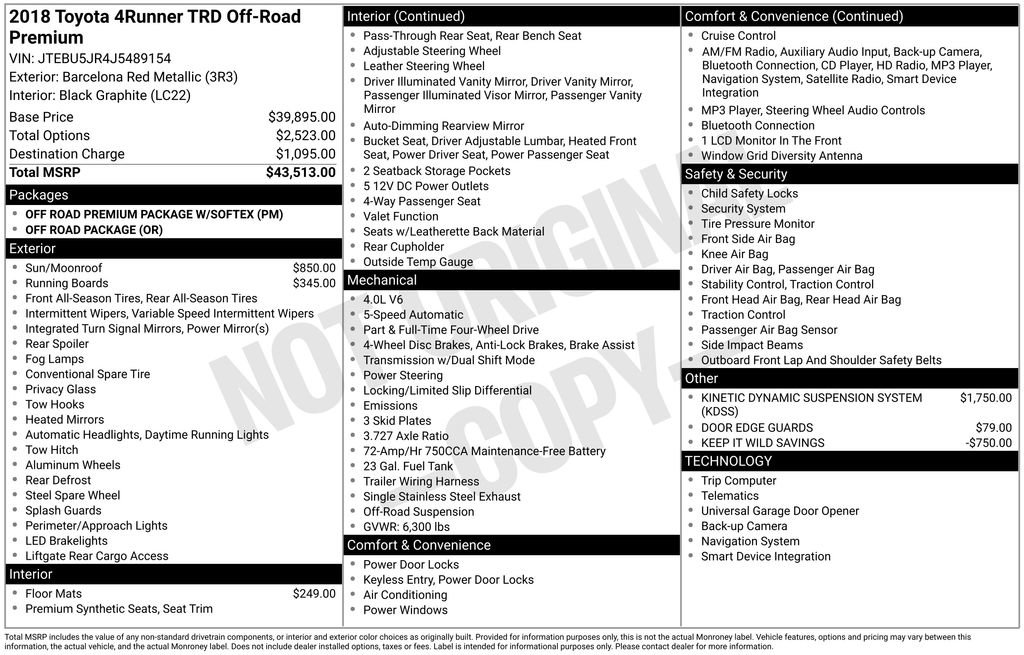 Used 2018 Toyota 4Runner TRD Off-Road Premium image 6