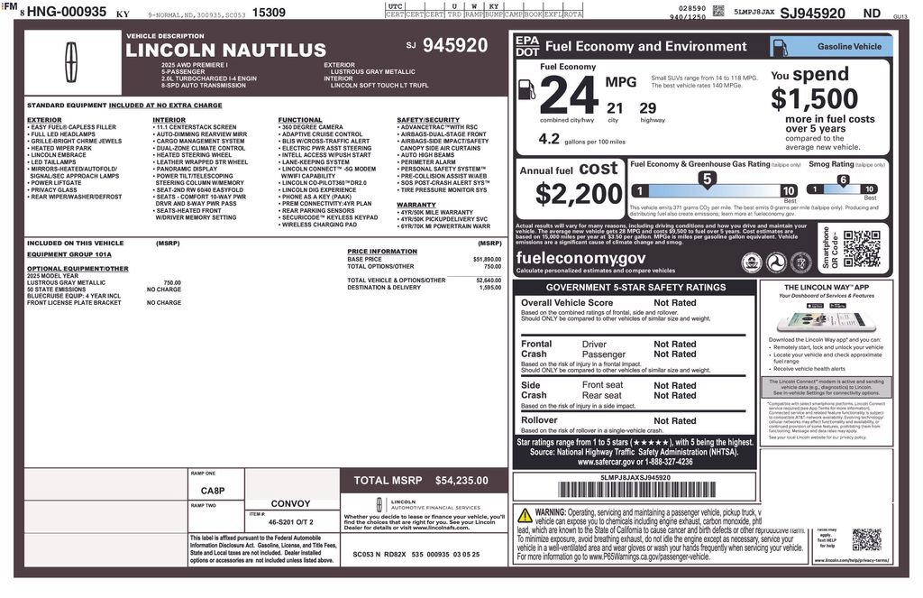 Used 2025 Lincoln Nautilus Premier AWD/4WD image 24