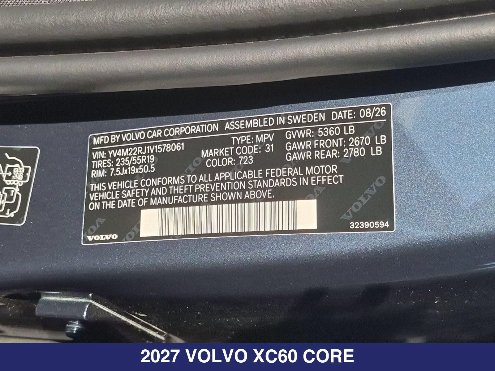New 2027 Volvo XC60 B5 Core AWD/4WD image 27