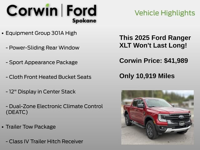 Used 2025 Ford Ranger XLT w/ Equipment Group 301A High AWD/4WD image 7