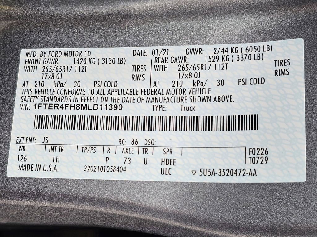 Used 2021 Ford Ranger XLT w/ Equipment Group 302A High image 37