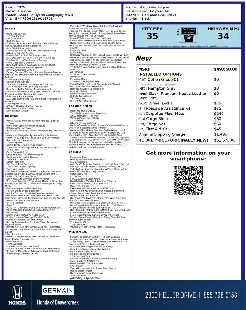 Used 2025 Hyundai Santa Fe Calligraphy AWD/4WD image 33