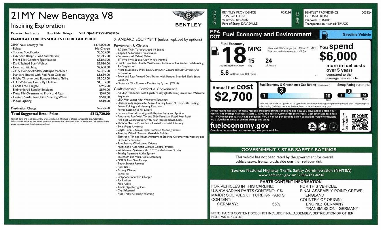 Certified 2021 Bentley Bentayga image 33