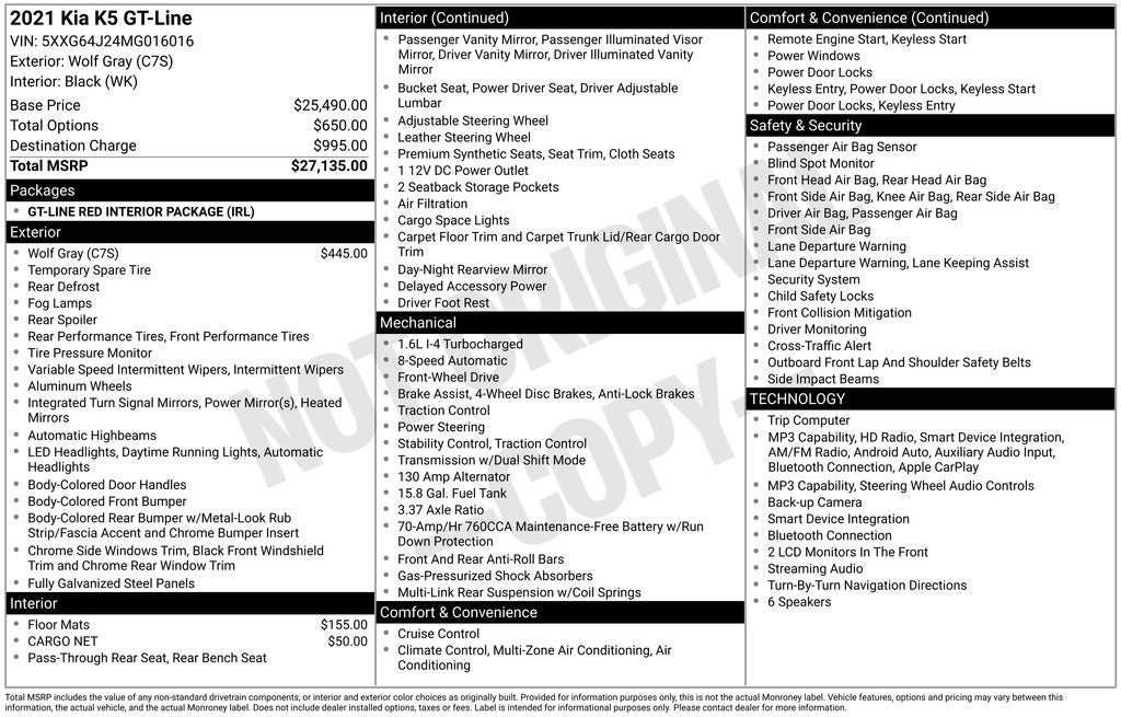 Used 2021 Kia K5 GT-Line FWD image 33