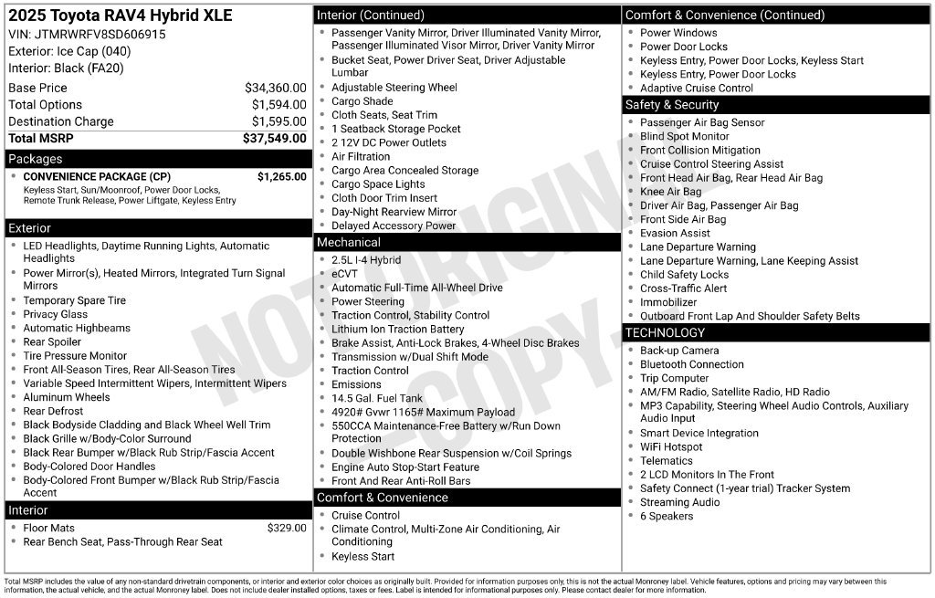 Certified 2025 Toyota RAV4 XLE w/ Convenience Package AWD/4WD image 30
