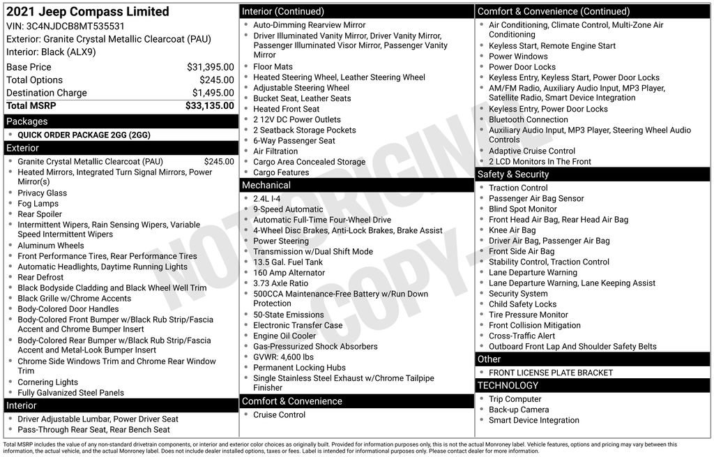 Used 2021 Jeep Compass Limited image 17