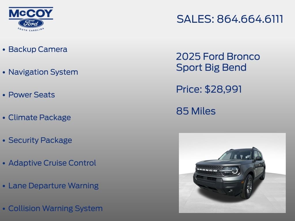Used 2025 Ford Bronco Sport Big Bend w/ Convenience Package image 13