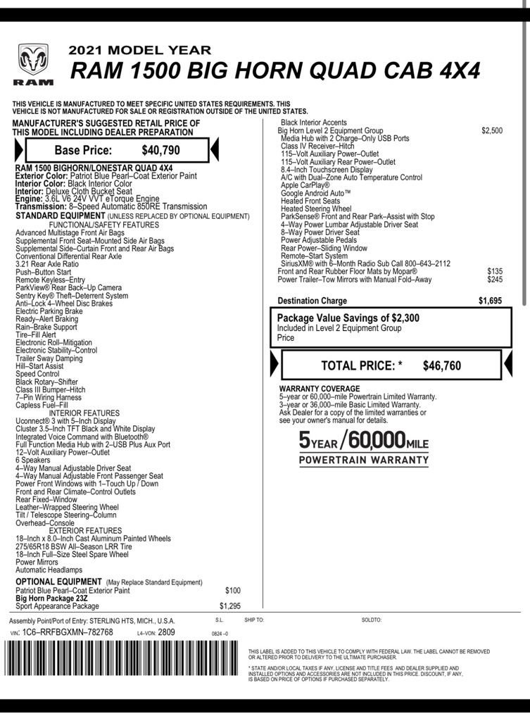 Used 2021 RAM 1500 Big Horn image 5