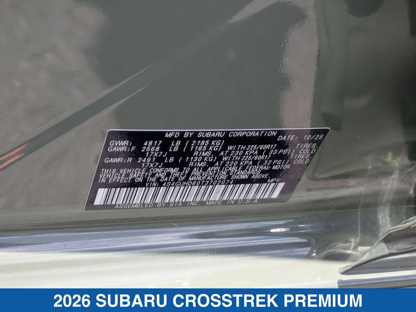Certified 2026 Subaru Crosstrek 2.5i Premium AWD/4WD image 38