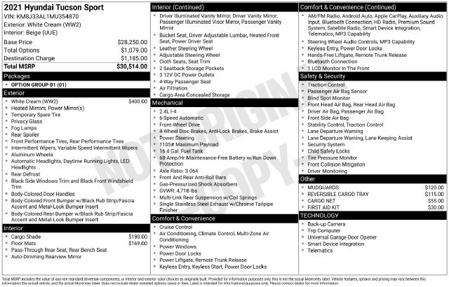 Used 2021 Hyundai Tucson Sport FWD image 38