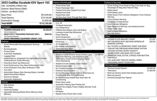 Used 2023 Cadillac Escalade ESV Sport w/ Touring Package AWD/4WD image 4