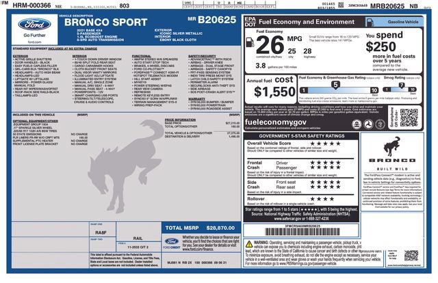Certified 2021 Ford Bronco Sport AWD/4WD image 16