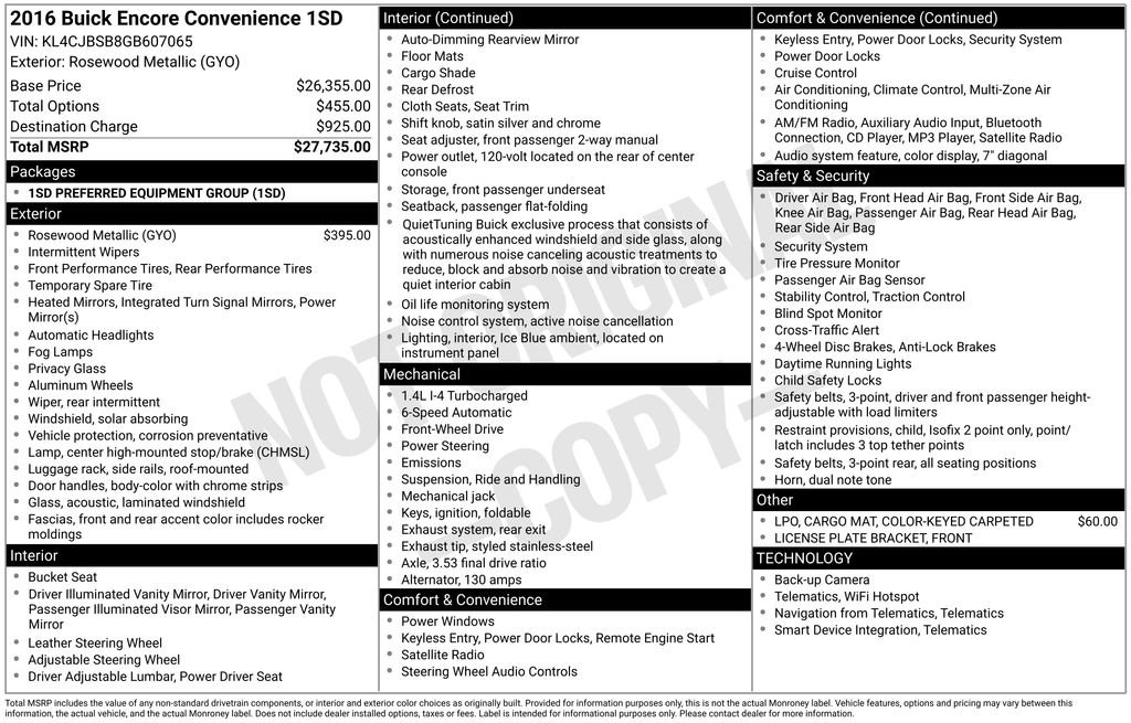 Used 2016 Buick Encore Convenience image 7