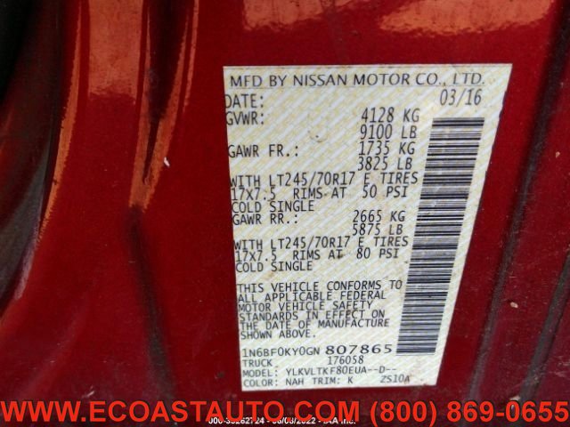 Used 2016 Nissan NV 2500 SV w/ Back Door Glass Package image 10