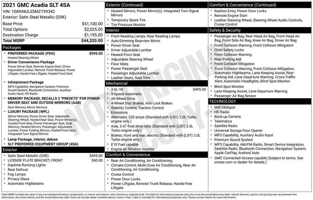 Certified 2021 GMC Acadia SLT w/ Preferred Package image 4