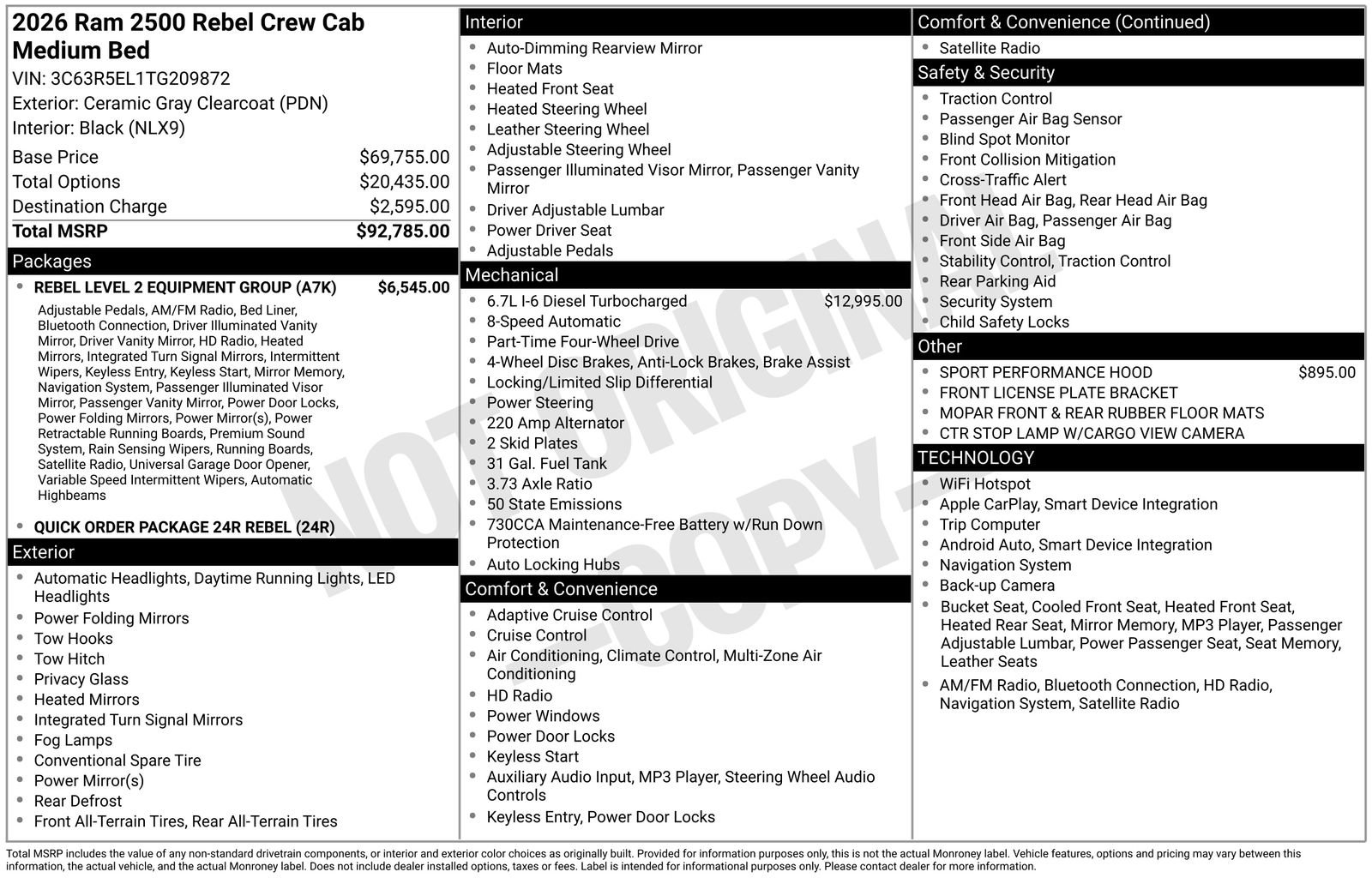 New 2026 RAM 2500 Rebel w/ Rebel Level 2 Equipment Group image 34