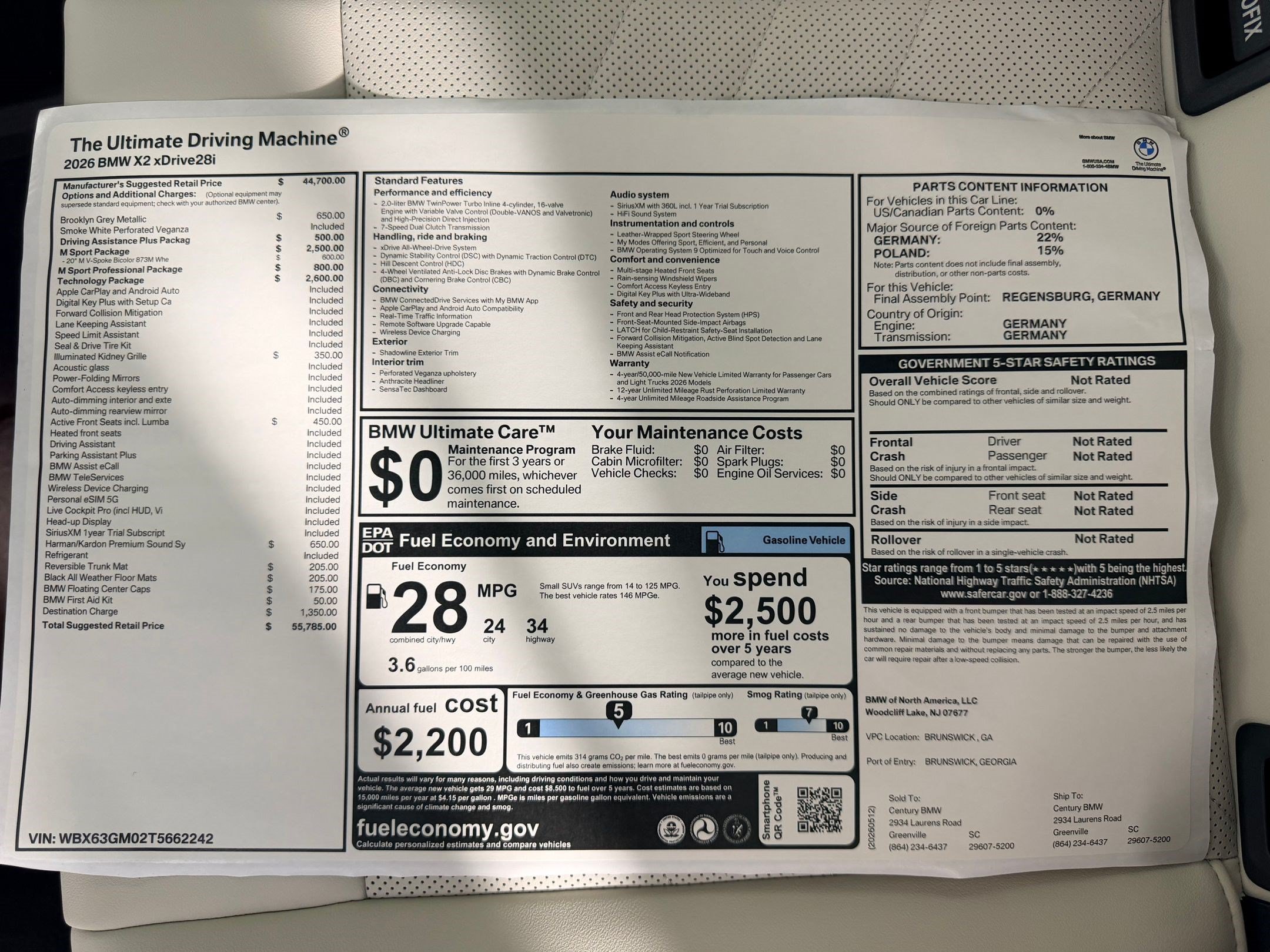 New 2026 BMW X2 xDrive28i w/ Technology Package AWD/4WD image 17