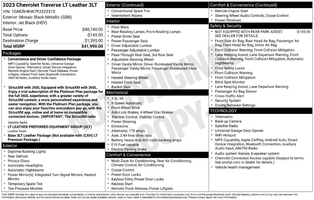 Certified 2023 Chevrolet Traverse LT FWD image 6